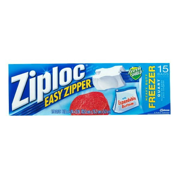 Ziploc Slider Quart Freezer Bag, 15 ct - Case of 12