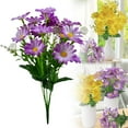 thumbnail image 2 of Artificial Fake Flowers Daisies Bouquets, Ongmies Simulated Small Daisies & Wild Chrysanthemums: Garden-Style Flower Garlands for Door Lintel Decorations, Multicolor Flowers Daisy with Stems, 2 of 8