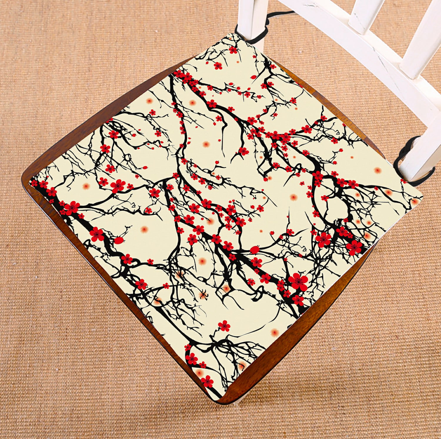 ABPHQTO Tree Japanese Cherry Blossom Sakura Nature Chair Pad Seat