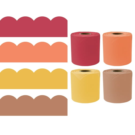 Carson Dellosa 65' Fall Wildflower 4 Pack Rolled Bulletin Board Border Set (4 rolled borders)