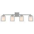 thumbnail image 3 of Aspen Creative 62328, 4-Light Bathroom Vanity, 32" Wide, Transitional Design, Satin Nickel Finish, 3 of 6