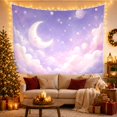 thumbnail image 3 of Crescent Moon with Celestial Clouds and Planets, Whimsical Watercolor for Astronomy Fans, Cosmic Dream Wall Art, Mother's Day Gift, Tapestry Wall Hanging for Bedroom and Living Room, 3 of 6