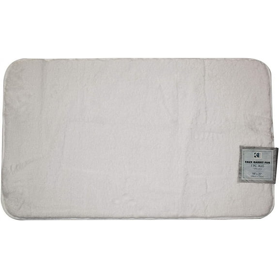 Faux Rabbit Fur Bath Rug Non-Slip Mat Bathoom Carpets Home Décor 18"x30" - White