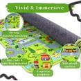thumbnail image 6 of ZACOO 4 x 4 feet Kids Playmat Kids Educational Rug Road and Traffic Carpet Non Slip Rug Round City Map for Classroom Bedroom Kids Boys Room, Gray, 6 of 7