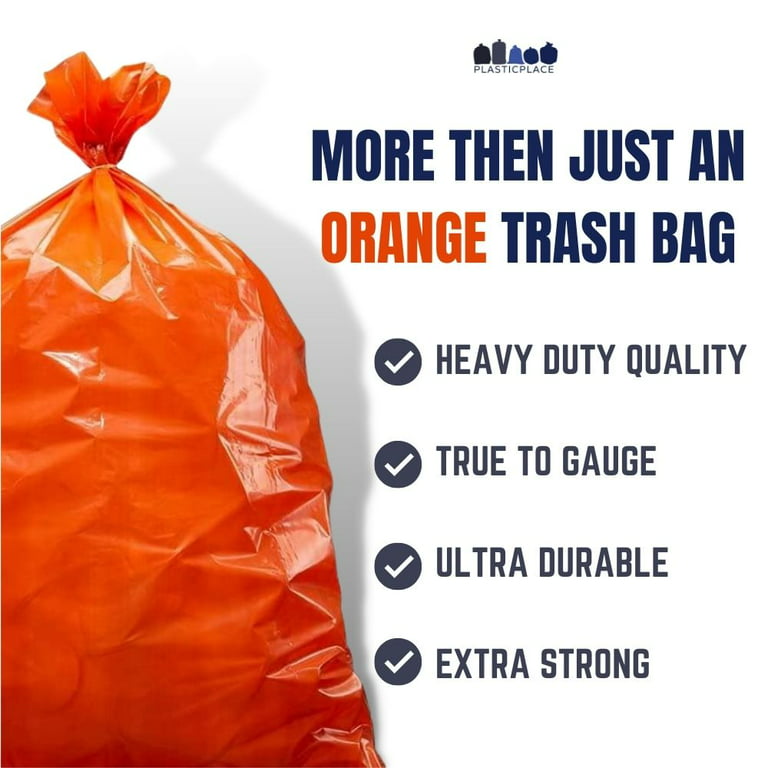 PlasticMill 42 Gallon Orange 3 Mil 33x48 50 Bags/Case Garbage Bags.