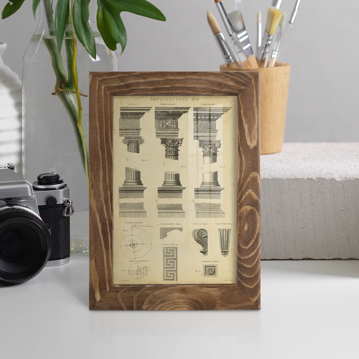Encyclopediae III -Framed Print w/glass-Walnut