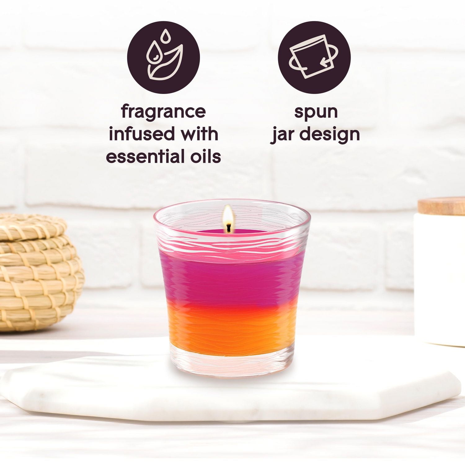 Glade® Scented Candle Air Freshener, Vanilla Passionfruit & Hawaiian Breeze, 1-Wick Candle