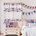 thumbnail image 5 of Independence Day Kitchen Curtains Valances 3 Piece Set, American Flag Butterflies White Rod Pocket Tier Curtain and Valance Drapes for Small Window 36 Inch Length for Bedroom Cafe, 5 of 9