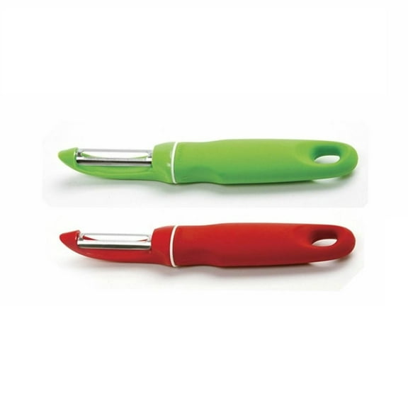 Norpro Grip-EZ Stainless Steel Blade Swivel Fruit & Veggie Peeler - Red and Green Combo