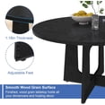 thumbnail image 5 of Round Farmhouse Dining Table Set for 6, 47" Circle Black Wooden Kitchen Table with 6 Grey Velvet Upholstered Dining Chairs, Wooden Kitchen and Dining Room Table Set for Dining Room, 5 of 8