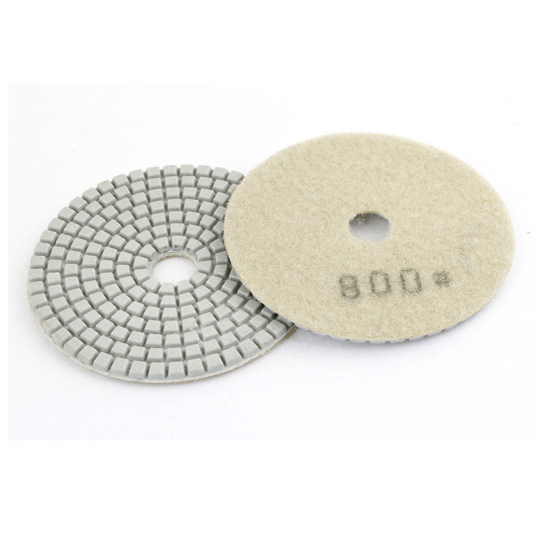 Beige Circle 800 Grit Concrete Stone Marbles Diamond Polishing Pad 2 Pieces