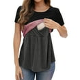 thumbnail image 3 of CAIXAI Maternity Shirts For Women Nursing Tops for Breastfeeding Tshirts Summer Postpartum Clothes Sets Short Sleeve Double Layer, 3 of 6
