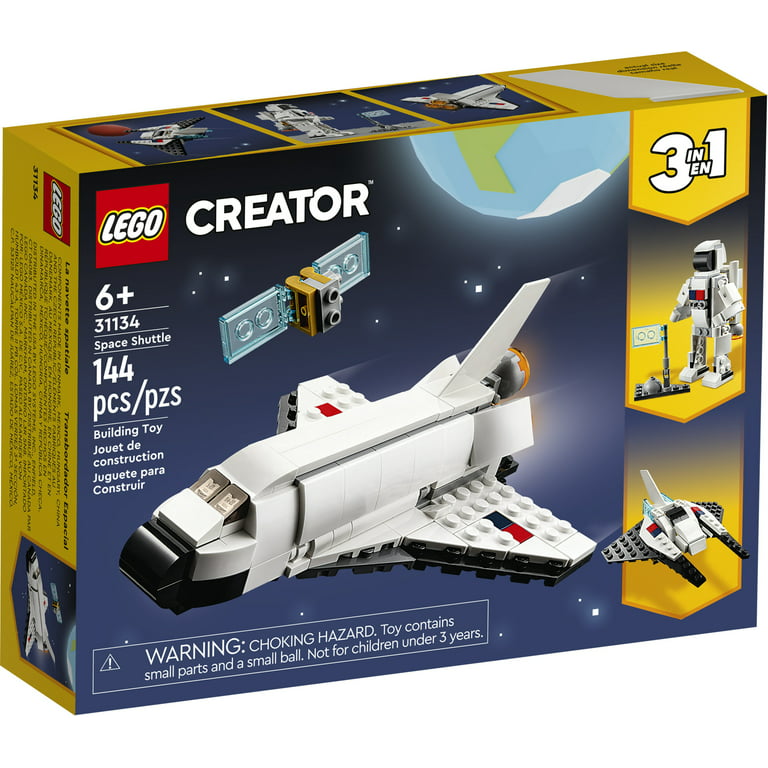 LEGO Creator 3 in 1 Space Shuttle Toy to Astronaut Figure Spaceship 31134, Building Toys for Kids, Boys, Girls ages 6 and up, Creative Gift Idea - Walmart.com