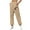 Khaki(New), variant on PNTUTB Women Solid Color Casual Printing Side Pocket Sweatpants with Loose Ankle Cinched Comfortable Sports Pants