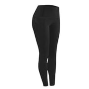 LOVZFMLL Yoga Leggings for Women High Waisted Butt Lifting Shapewear Tights with Side Pockets, Athletic Workout Ankle-Length Pants Black XL