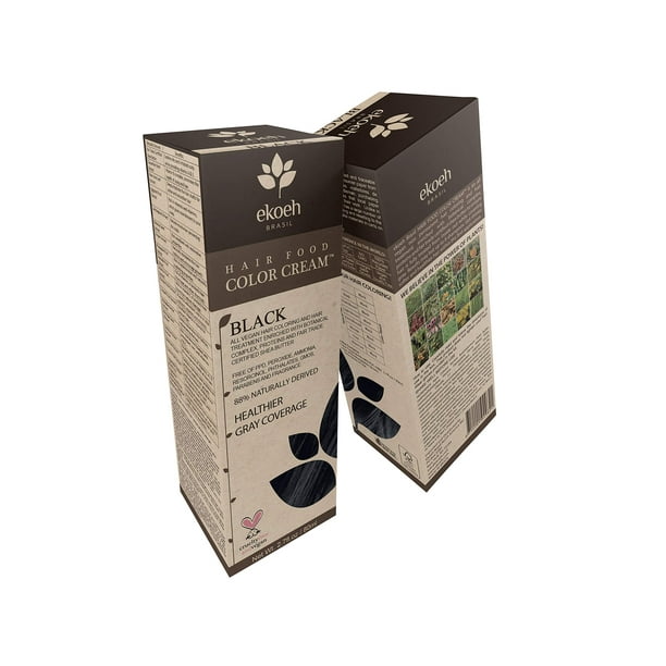 Color de cabello EKOEH BRASIL Crema Negro PPD FREE VEGANO 2.7fl.oz