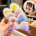 thumbnail image 2 of Xinwanna 4Pcs Cute Hair Clips Plush Cat Ear Decor Hair Pins Animal Design Plush Hairpins Hair Accessories for Girls (Pink,4pcs), 2 of 13