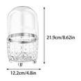 thumbnail image 2 of Diamond Cut Clear Makeup Brush Holder with Dome Dustproof Lid, Rotatable Cosmetic Brush Storage Organizer with Raised Feet for Vanity Countertop, Clear & Beige Two Options, 2 of 5