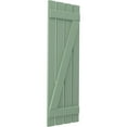 thumbnail image 3 of Ekena Millwork 15 1/2"W x 69"H Americraft Four Board (2 Batten) Exterior Real Wood Spaced Board-n-Batten Shutters w/ Z-Bar (Per Pair), Track Green, 3 of 10