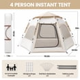 thumbnail image 5 of GVDV Instant Tents for Camping 4 Person Tent Waterproof Easy Setup Sets Up in 60 Seconds Backpacking Tents with Carry Bag for Outdoor Hiking, 5 of 10