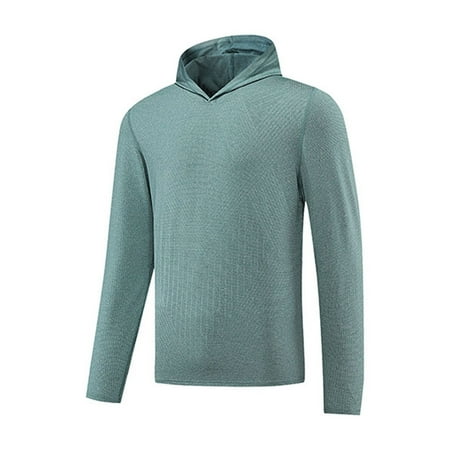 NaWent Clearance Men s Sun Hoodie Long Sleeve UPF 50+ UV Protection Fishing Shirt Lightweight Quick Dry Athletic Green 12(XXL)