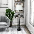 thumbnail image 3 of Decor Therapy Benjamin Traditional Resin Floor Lamp, 150 W, 19" x 19" x 59"- Satin Black, 3 of 6