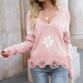 thumbnail image 3 of Suéter De Invierno Lady Jumper Top Loose Hole Suéter para mujer Sólido Cómodo Ropa de uso diario Traje de calle Cgtredaw Rosa L para Mujer, 3 of 5