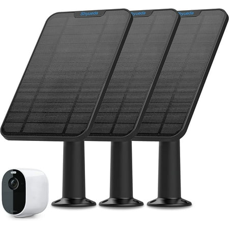 

[Updated Version] 4W Solar Panel Charging Compatible with Arlo Essential Spotlight/XL Spotlight with 13.1ft Waterproof Charging Cable IP65 Weatherproof Includes Secure Wall Mount(3-Pack)