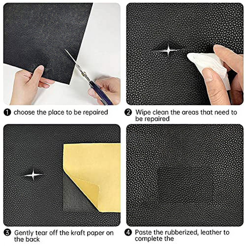  Printed Leather Repair Patch Tape Kit Self Adhesive Leather  Repair Patch for Furniture, Couch, Sofa, Car Seats,Office Chair,Vinyl  Repair Kit (Blue Black,100 * 140cm)