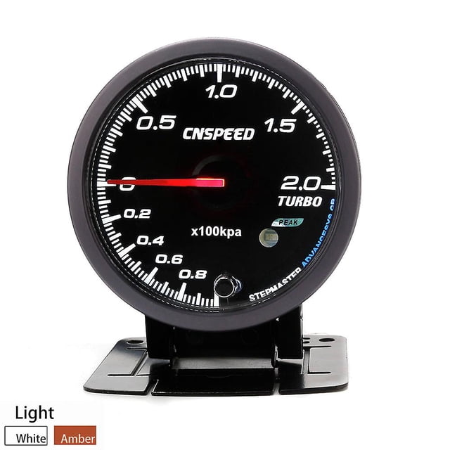 2.5' 60mm Car Turbo Boost Gauge 2bar 3 Bar 30psi Boost Meter Car White Dual Led Display Peak Warning