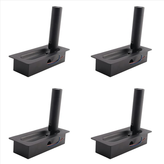 4X Room Led Lamp Headboard Wall Light Sconce Bed Side Reading Light Recessed Automatic Switch Wall Lamps,Black,4 x wall lamp,Black