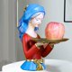 thumbnail image 1 of Mujer Chica Estatuilla Estatua Tocador Exhibición Joyería Cosmética Misceláneas Organizadores Almacenamiento Vanidad Bandeja Boda Sala de estar Baño Rojo Baoblaze Escultura de niñas, 1 of 7