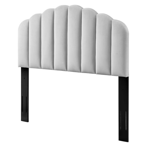 Headboard, Twin Size, Velvet, Light Grey Gray, Modern Contemporary Urban Design, Bedroom Master Guest Suite