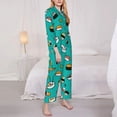thumbnail image 3 of Fotbe Sushi Conjunto de Pijama de Manga Larga para Mujer con Estampado, Ropa de Dormir de 2 Piezas, Conjunto de Casa Suave y Cómodo con Bolsillos-X-Large, 3 of 7