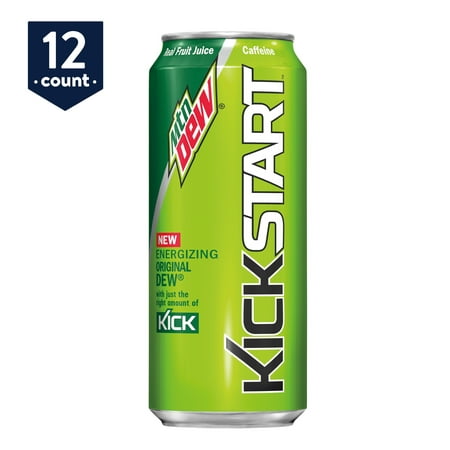Mountain Dew Kickstart, 16 oz Cans, 12 Count