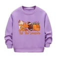 thumbnail image 4 of Oiyii Toddler Boy's Fall Graphic Sweatshirt Halloween Long Sleeve Pumpkin Football Print Outdoor Casual Pullover Top,Purple, 4 of 4