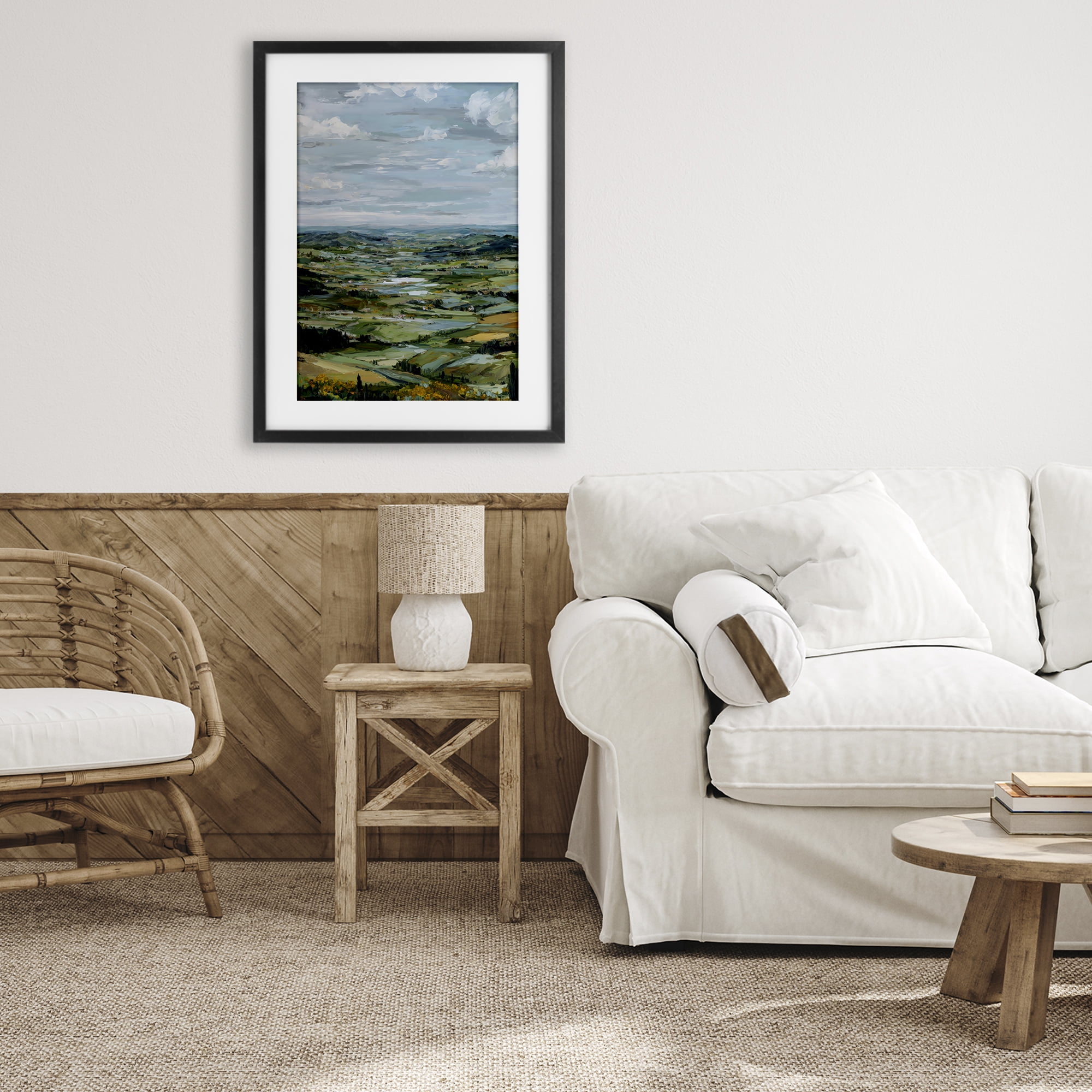 Stupell Industries Valley Living with Verdant Hills Black Framed Print Under Glass, design by Petal Prints Design