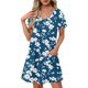 thumbnail image 1 of Vestido Corto de Verano Moda Gradiente Corto de Manga en V Cuello Vestido Casual, Poliéster Ligero de Verano, Lavado de Manos, 1 of 7