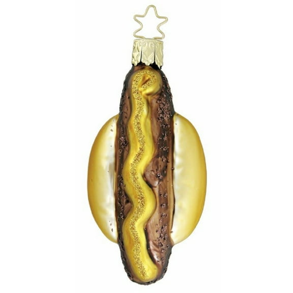 Inge Glas Oktoberfest Bratwurst Brat German Glass Christmas Ornament FREE BOX