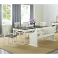 thumbnail image 4 of Pemberly Row Two-Tone Ivory and Dark Oak Farmhouse Dining Bench with Back, 4 of 6