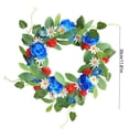 thumbnail image 2 of Ouuluon 4th of July Patriotic Simulation Wreath, Red White and Blue Door Hanging Decor for Independence Day Memorial Day Labor Day Indoor Outdoor, 2 of 7