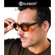 thumbnail image 3 of Gafas de Sol RETRO SUNBSR Rectangulares para Hombre y Mujer Negro/Naranja, 3 of 8
