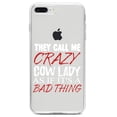 thumbnail image 1 of DistinctInk Clear Shockproof Hybrid Case for iPhone 7 PLUS / 8 PLUS (5.5" Screen) TPU Bumper Acrylic Back Tempered Glass Screen Protector - Crazy Cow Lady As If It's a Bad Thing, 1 of 5