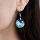 thumbnail image 2 of Exquisite Blue Sky and White Clouds Glass Ball Earrings - Versatile and Unique Jewelry for Women, 2 of 4