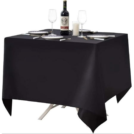 

Square Tablecloth for Square or Round Tables 100% Polyester 85x85 Table Cloth for Weddings Banquets or Restaurants (Black)