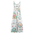 thumbnail image 4 of Ovzne Robes pour Femmes Robe Femme Robes d'Été pour Femmes Imprimé Sans Manches Col Rond Robe Décontractée Robes Robe d'Été Imprimée Liquidation, 4 of 5