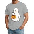 thumbnail image 4 of Halloween Costumes for Men Plus Size Short Sleeve Halloween Shirts Cute Ghost Print Holiday Halloween Tee Tops, 4 of 5