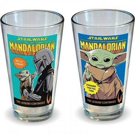 

Star Wars 860922 16 oz The Mandalorian Grogu & Mando Pint Glass Multi Color - Pack of 2