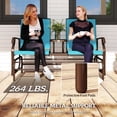 thumbnail image 6 of Outsunny 2-Person Outdoor Glider Bench w/ Center Table, Steel Frame for Backyard Garden Porch, Blue, 6 of 9