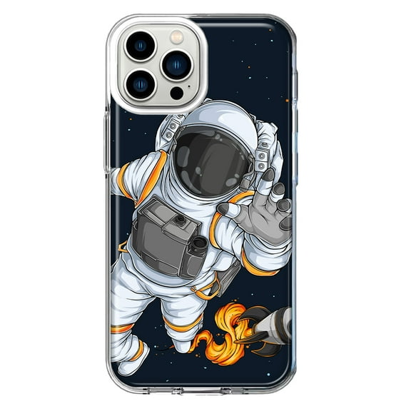 Mundaze - Case for Apple iPhone 15 Pro Max Slim Shockproof Hard Shell Soft TPU Heavy Duty Protective Phone Cover - Space Astronaut